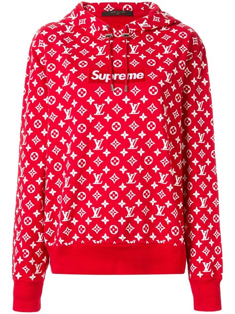 louis vuitton supreme red hoodie|Louis Vuitton supreme jumper.